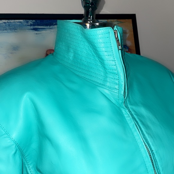 💕 Yucatan BAY leather jacket 80’s crop💕 gorgeous!!! BEAUTIFUL color. - Picture 3 of 6